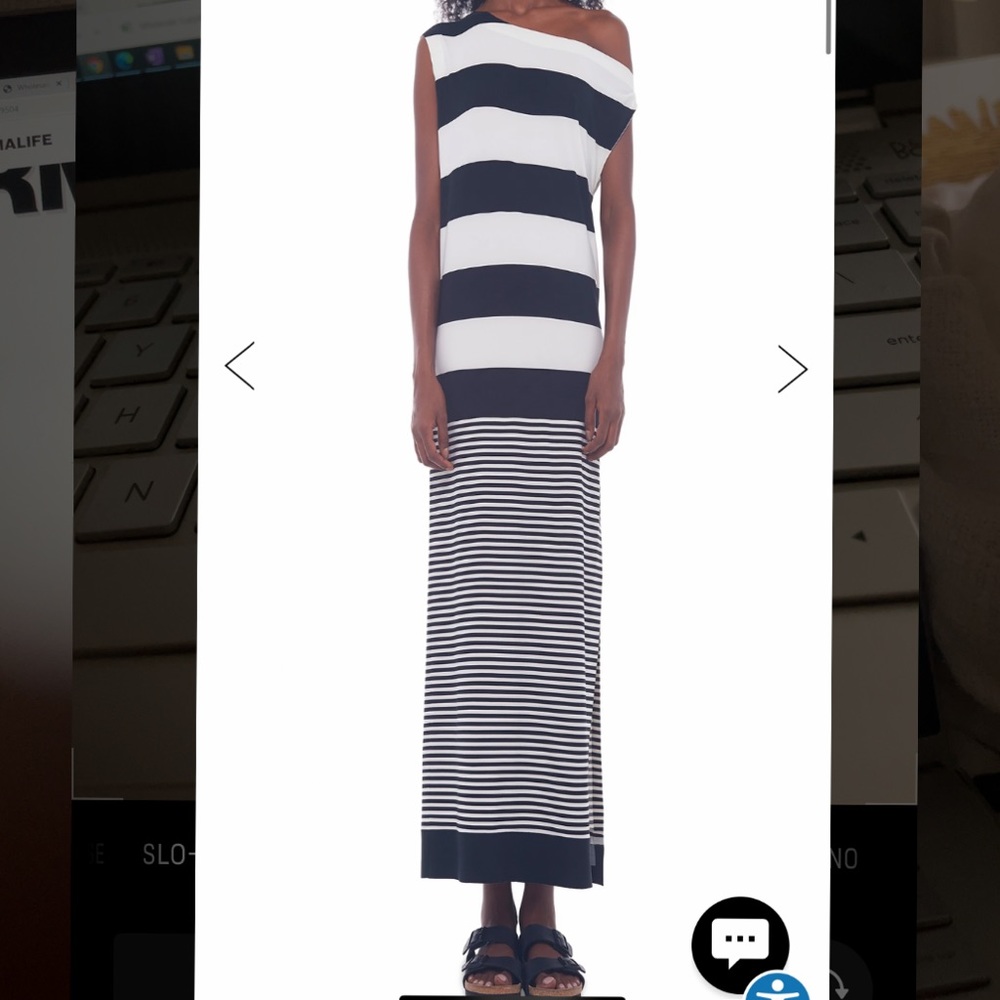 Norma kamali spliced drop shoulder dress